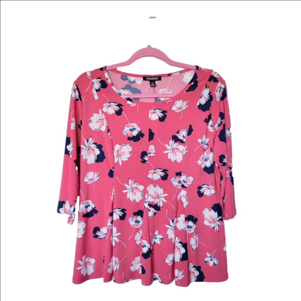 Roz & Ali Pink Floral Blouse